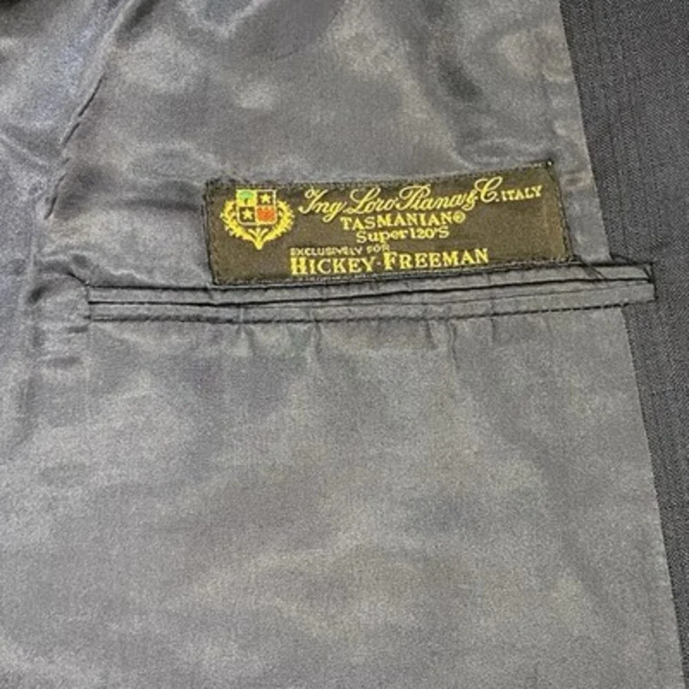 Vintage Loro Piana Hickey Freeman Men Blue Blazer 48XLG Tasmanian Super USA Wool